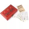 Antikes englisches Reisespiel-Mahjong-Set mit Lederbox & Anleitung - Melamin-Schlafsaalspiel