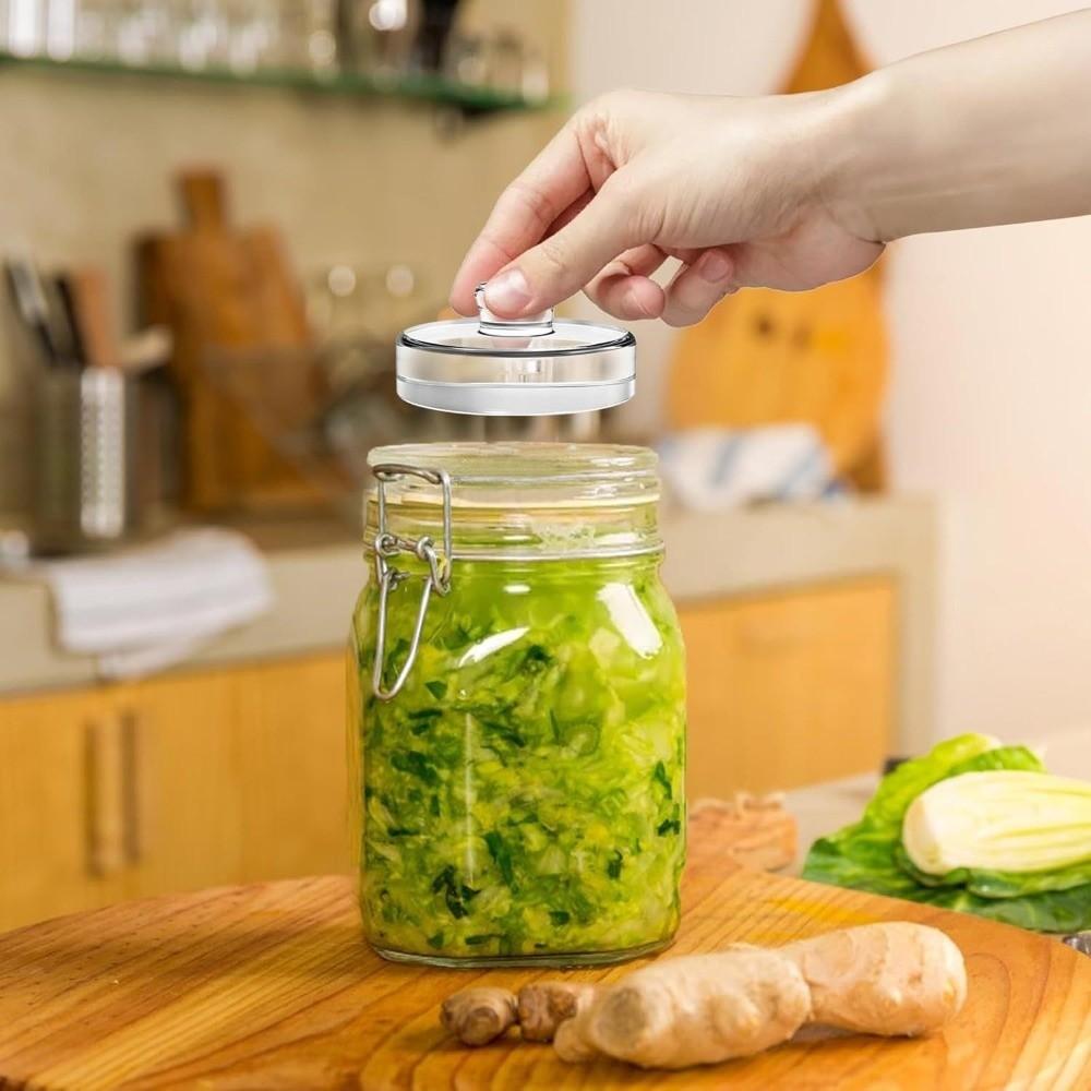 Clear Heavy Fermenting Weights Fermented Wide Mouth Mason Jar Lid Durable Glass Weights  Household