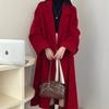 New Year Red Woolen Coat Women's Winter Double-sided Woolen Coat Versatile Long