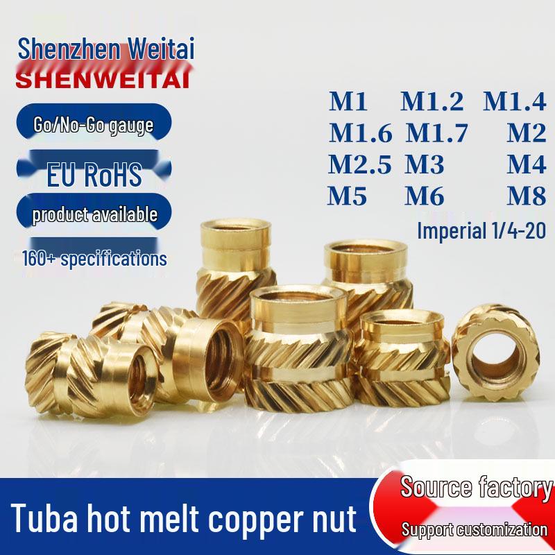 Double Knurled Copper Nut Inserts for Mobile Phone Injection Molding