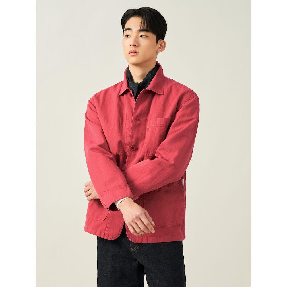 Beanpole Men Garment Dyed Work Jacket Red