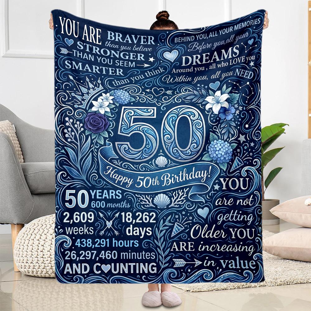 Vintage 1976 Milestone Birthday Flannel Blanket-Soft and Suitable for Sofas,Beds,Offices,Travel,All Seasons,Great Gift for Holidays and Birthdays.