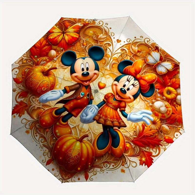 

1pc Autumn Mickey, MinnieAutomatic Open/close, All-Season Portable Folding Umbrella, Perfect Gift for FriendsSturdy Ribs yy250811046