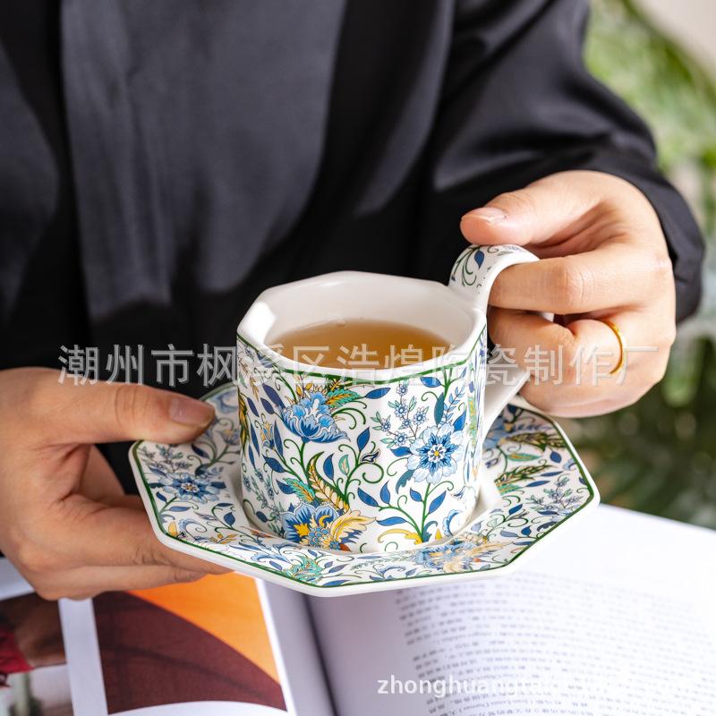Retro American Coffee Cup And Saucer Set Couple Cup Internet Celebrity Afternoon Tea Cup Ceramic Lady High Value Cup Gift Box