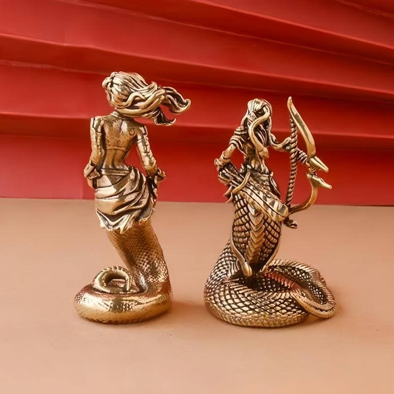 Brass Medusa Decoration Ancient Greek Snake Woman Crafts Home Office Desktop Decoration Tea Pet Crafts Creative Figure Statue