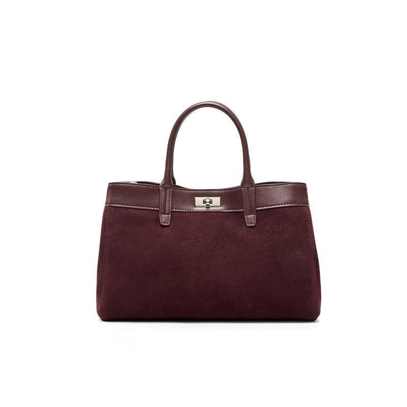 Suede casual cowhide messenger bag women's shoulder niche leather large capacity women's high-end women's handbag