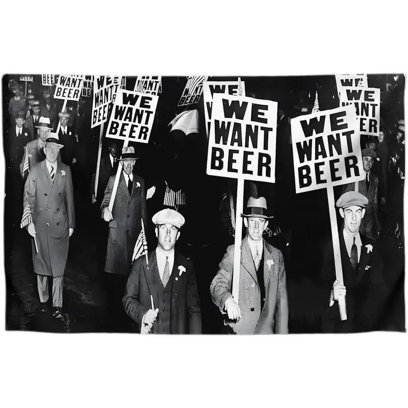 

Fun parody tapestry protest photo wall hanging retro American history decoration bar living room bedroom home decoration 74x94cm(29x37in)