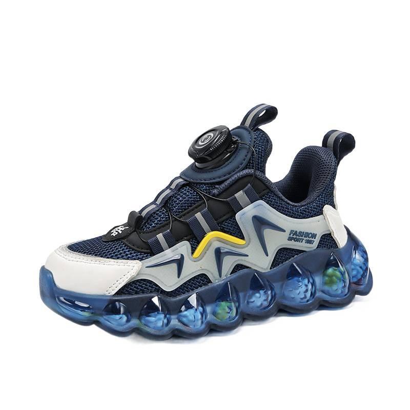 Summer Boys Sports Shoes Kids Sneakers Boys Breathable Mesh Trendy Shoes With Rotating Button Ideal For Active Children