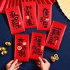 6pcs Cartoon 2025 Snake Year Red Envelopes Calligraphy Traditional Lucky Money Bag Blessing Hongbao Chinese New Year Red Pocket