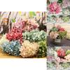 Stunning 6 Heads Artificial Silk Hydrangea Fake Flower Bridal Bouque For Elegant Home Decor