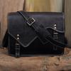 Leather Messenger Bag: 15" Black Laptop Shoulder Satchel Crossbody Gift for Men and Women