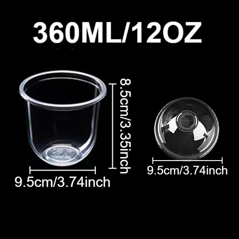 50PCS Disposable Transparent Plastic Cups with Lids Pudding Dessert Cups Juice Coffee Ice Cream Party Christmas Supplies