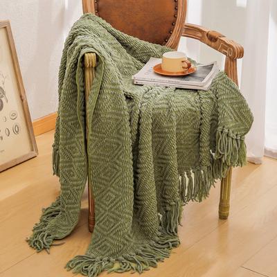 Mantas para sofá, manta tejida con textura, manta decorativa súper suave y cálida con borlas para sofá, cama, sofá y sala de estar