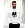 Men's Casual Crewneck Sweatshirt with Dog Print Wearing A Spacesuit Helmet