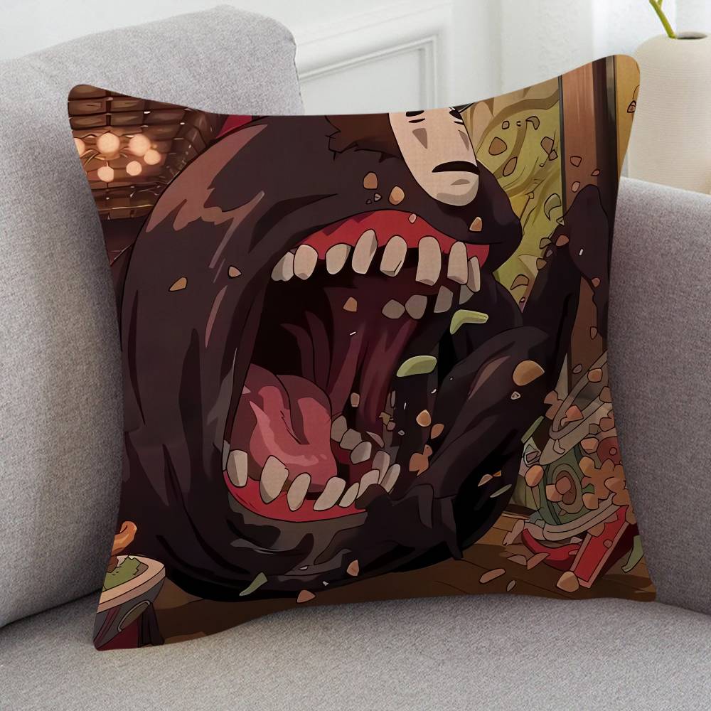 Anime Spirited Away Cute Cartoon L Game Cushion Cover Pillowcase Upholstery Sofa Throw Pillow Home Decor Pillowcas