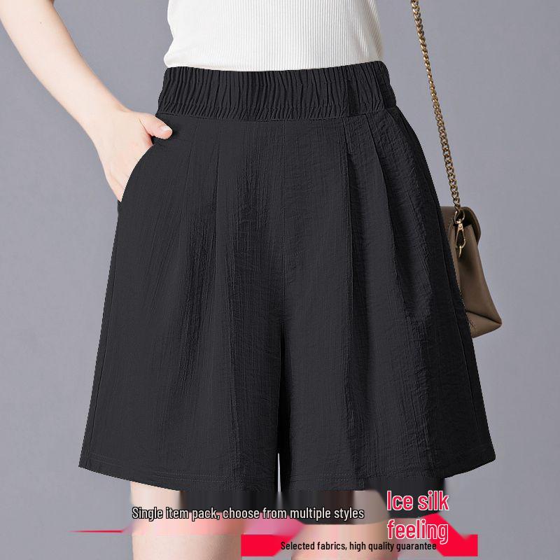 

Women s Ice Silk Shorts - Summer 2026 Loose Thin Style Capris for Middle-aged Ladies M - up to 100 jin
