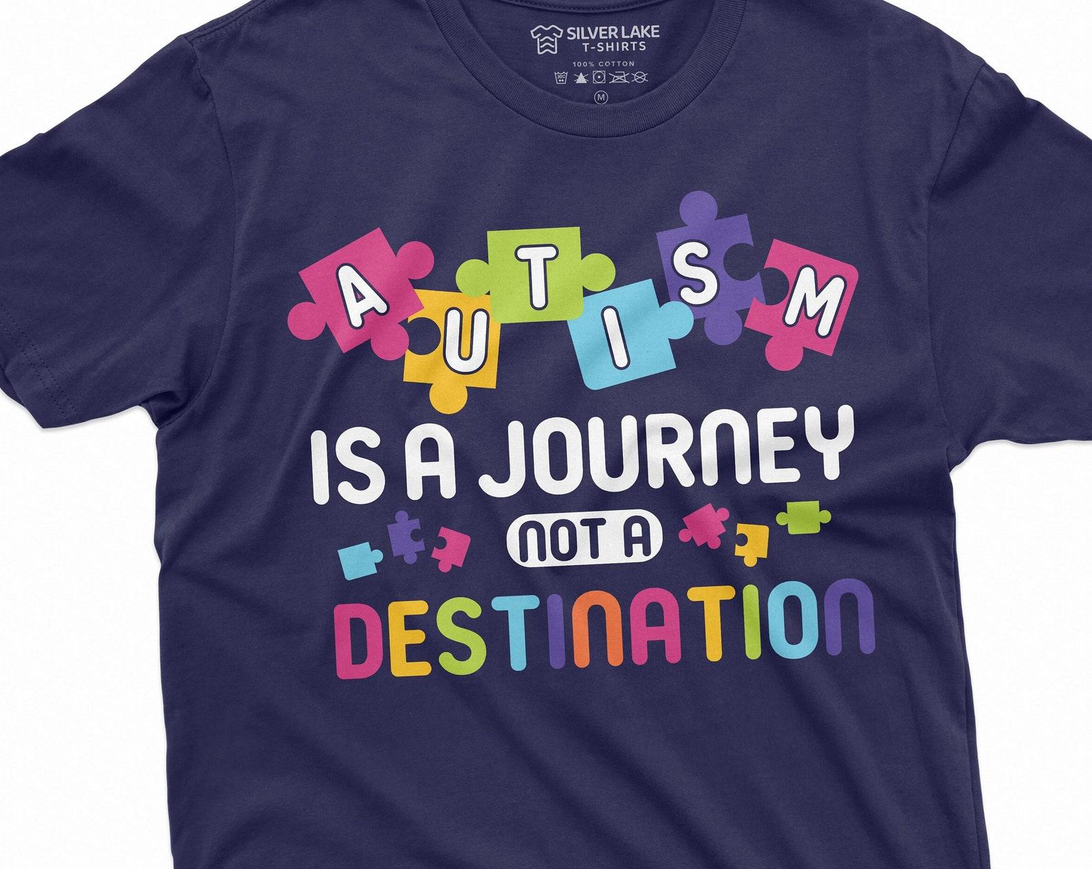 Men s Autism Awareness Tee T-shirt Autism is a Journey not a destination Tee shirt Autistic Autism awareness month puzzle piece t-shirt 2XL