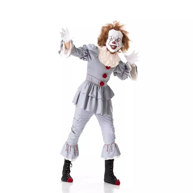 Halloween, klovnesjelldrakt Penny Wise morsom skummel klovnefestkostyme