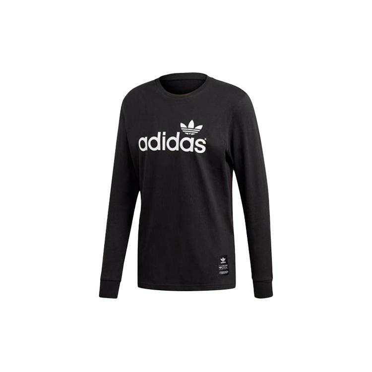 adidas Casual Sports Printing Logo Long Sleeves Black Men s FM3391 S
