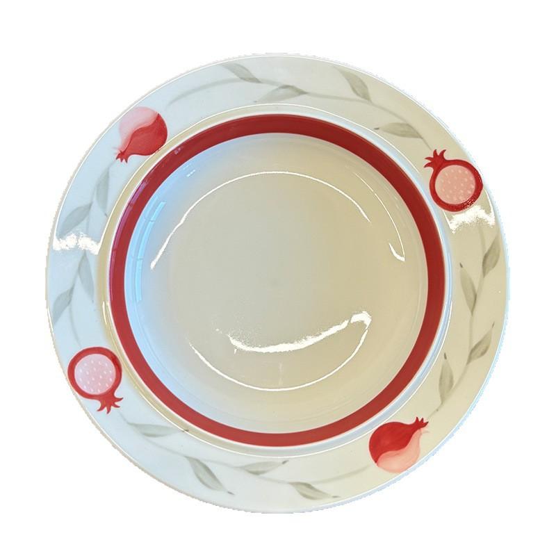 Red Pomegranate Ceramic Tableware High Temperature Underglaze Color Household Bowls High Value Breakfast Cup Rice Bowl Binaural Bowl