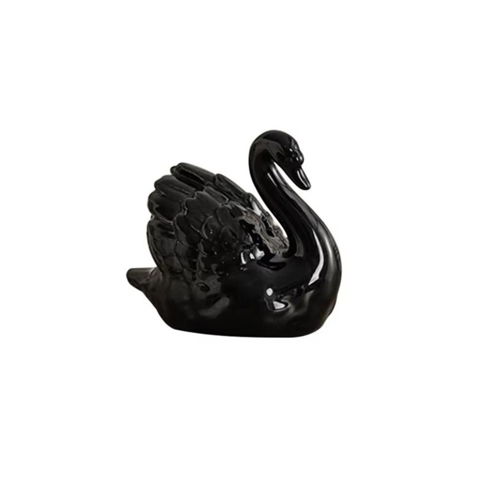 Elegant White Swan Statue Easy To Use Swan Couple Figurine Black Swan Ornaments  Office Decor