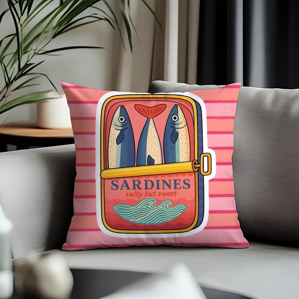New Ssardine Canead Cushion Cover Antidustmite Pillowcase Invisible Zipper Silky Short Plush Sofa Cushion Cover