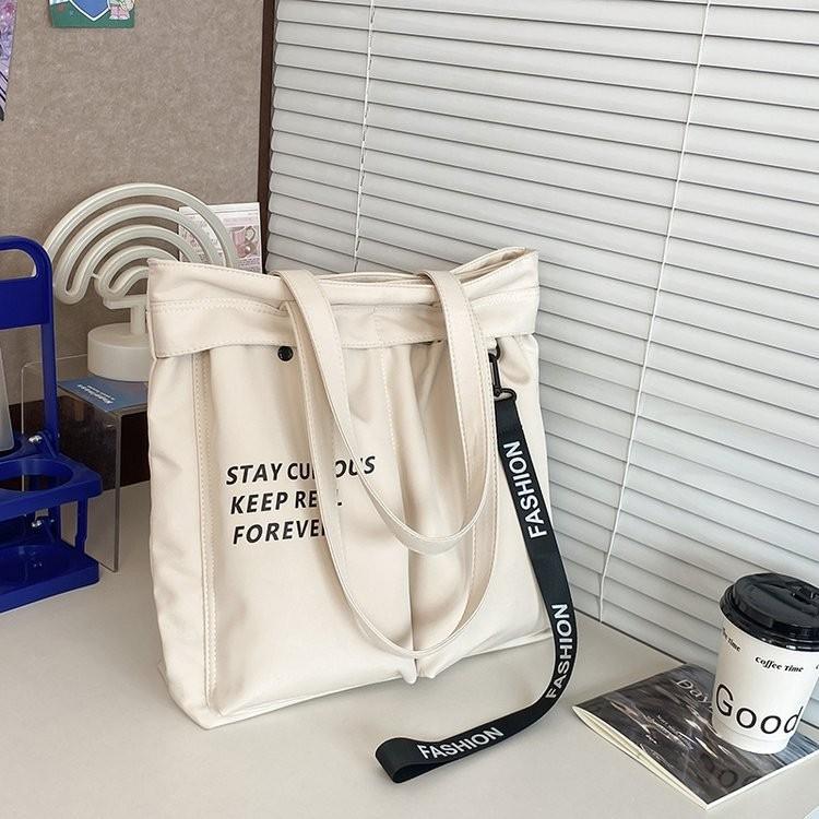 

Stylish Canvas Tote Bag For Women Spacious Simple Design Ideal For Daily Use In Khaki Black And Beige Colors OffWhite
