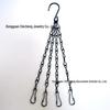 Black & White Zinc 4-Strand Chain Hanging Flower Basket 1.4 Wire