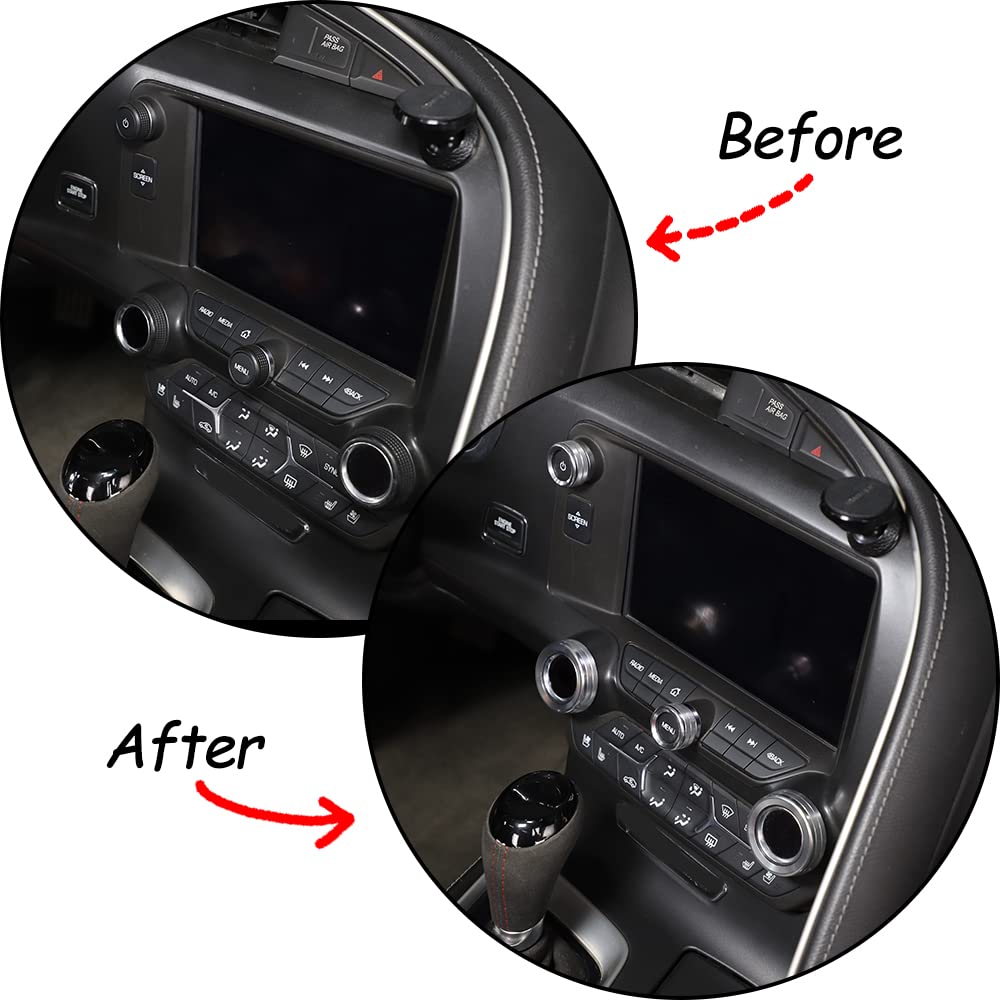 METYOUCAR 4pcs for Chevrolet Corvette C7 2014-2019 Car Air Conditioning Knob Volume Control Knob