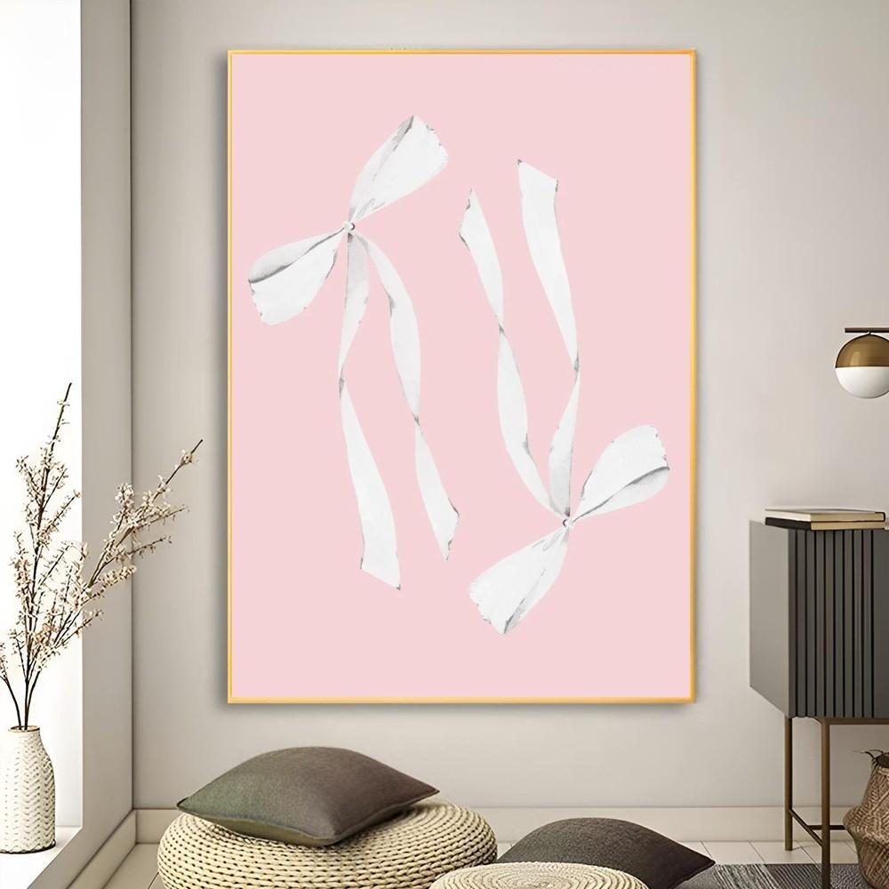 

1 шт. Девушка Розовый бант Лента Плакат Плакат Художественная печать Бар Гостиная Мебель Декор 21cm×30cm NoFrame