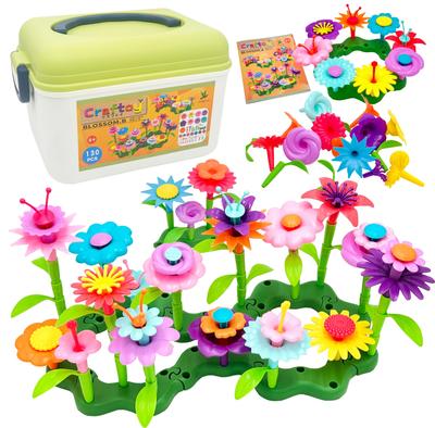 Craftoy Blossom Blocks, 130-Piece Flower Building Blocks, Gift for Girls and Boys Ages 3-6