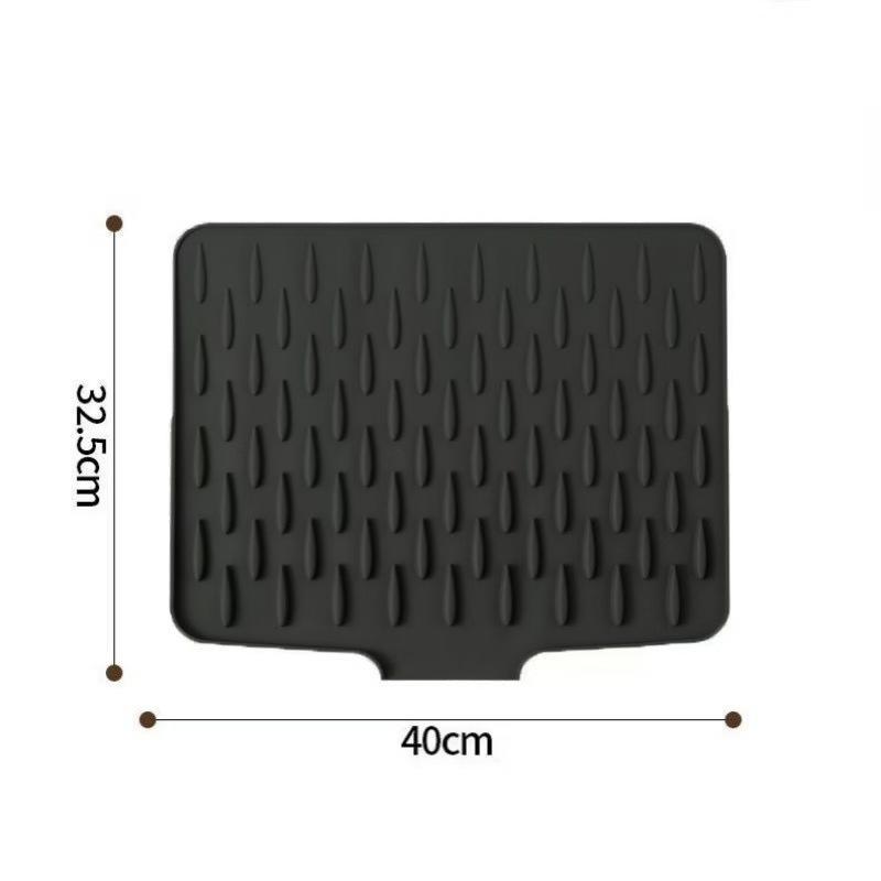 Silicone Dish Drying Mat for Kitchen Non-Slip Slope Drain Mat Heat-insulating Pot Pads Tableware Fruit Drain Mats Kitchen Tool