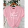 Walk By Faith Women's Tee - Bible Verse Graphic Pink Casual Top