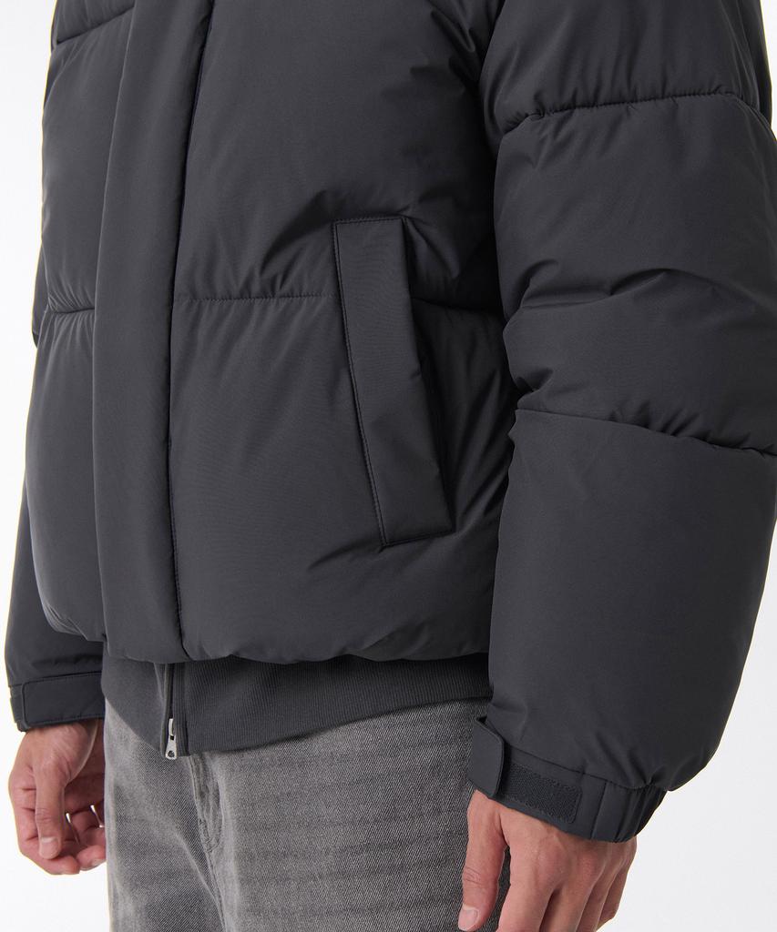Musinsa Standard Daily Puffer Hooded Short Padded Jacket [Dark Gray]