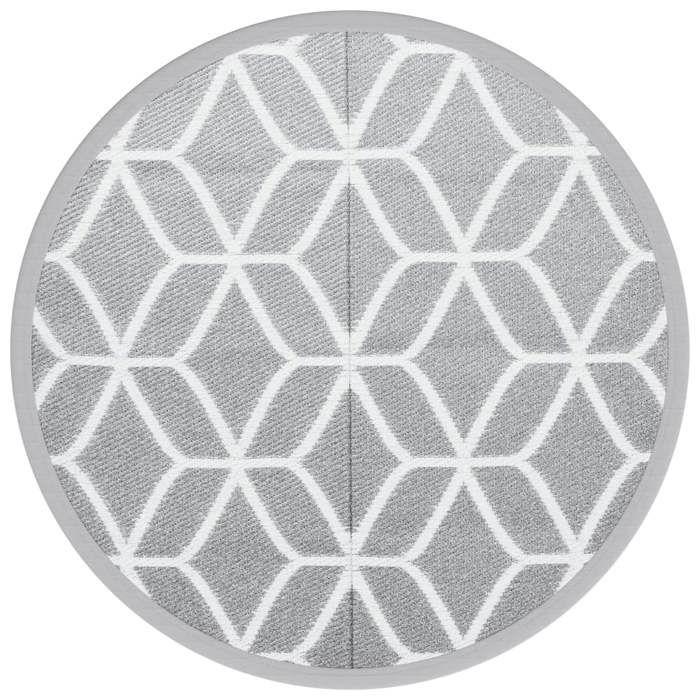 VidaXL Outdoor Rug Grey Ø120 Cm PP, Garden Rug, Floor Mat, Floor Carpet, Rug, Patio Rug, Carpet 368466
