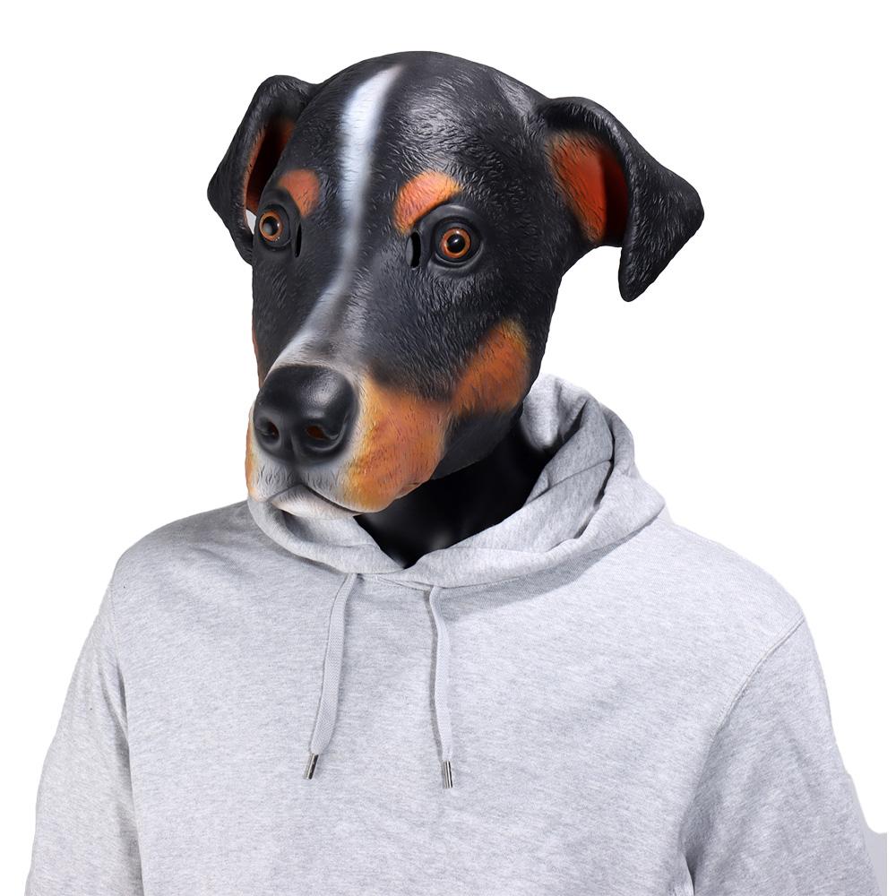 Cute Dog Mask Cosplay Funny Big Ear Dogs Animal Latex Helmet Halloween Carnival Dress Up Bar Masquerade Party Costume Props
