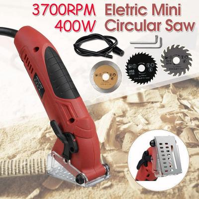 מסור עגול חשמלי מיני DIY 3700 סל"ד, מסור רב-תכליתי נייד, כלי עבודה חשמלי לחיתוך עץ, צינור PVC, אריחים 400W