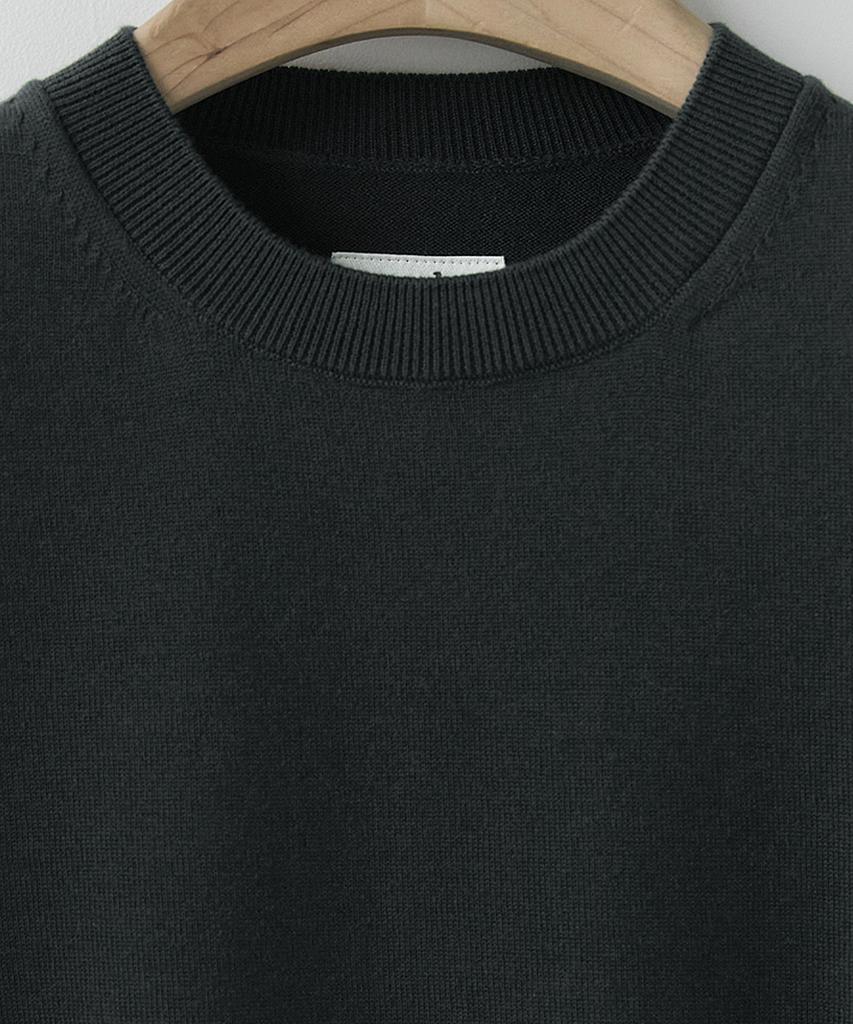 Leopeusaideu Whole Garment Crew Knit Charcoal