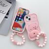 Cartoon Pig 3D rozměrné pouzdro na telefon pro iphone 14 Plus 13 12 Pro 11 Max 14pro13pro růžové Měkký silikonový kryt s korálky Lanyard