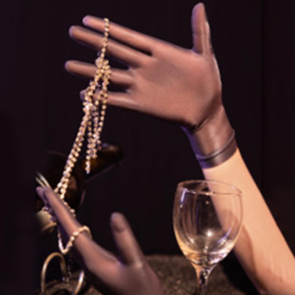 Öl Glänzende Strumpfhandschuhe Damen Sexy Hochelastisch Transparent Ultradünn Porno Clubwear Herren Kurze Handgelenkhandschuhe