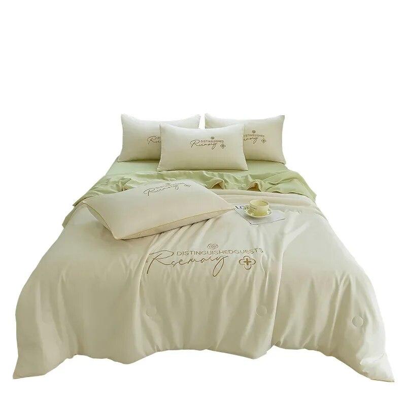 Summer Ice Silk Summer Cool Quilt Set of Four, Machine Washable, Water Washable, Breathable In Summer