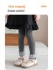 Girls' Brushed Cotton Leggings with Bow & Lace Trim - Autumn/Winter Fleece, Nine-Point Length