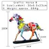 Creative Resin Graffiti Art Horse Sculpture Decoration Paint Colorful Animal Statue Home Living Room Ornament Office Desk Crafts