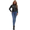 Women’s Leather Suede Jackets Faux Leather Fleece Lined Zip Up Motorcycle Coats Bomber Jacket Fashion Street Wear
