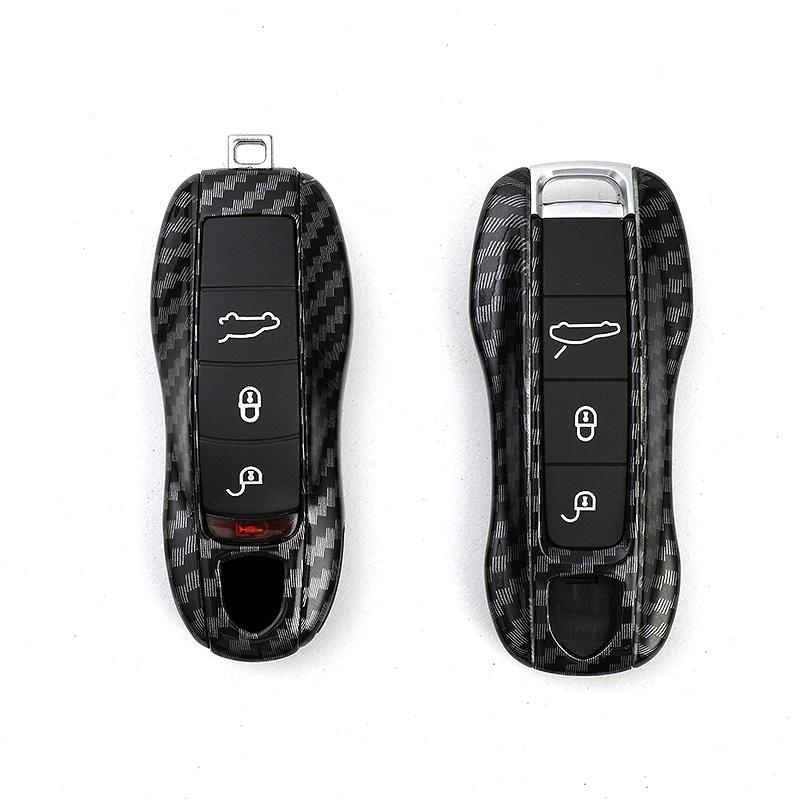 Interior Mouldings For Porsche Boxster Cayman Panamera Cayenne 911 car key cover 918 997 991 carbon fiber key case car accessori