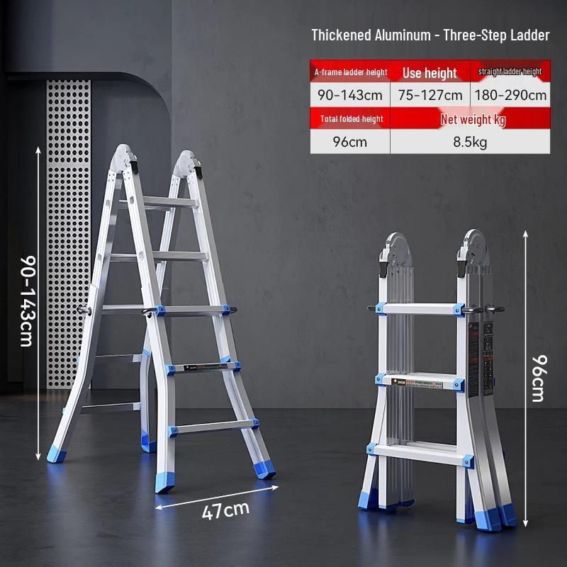 Compact Multi-Functional Aluminum A-Frame Ladder
