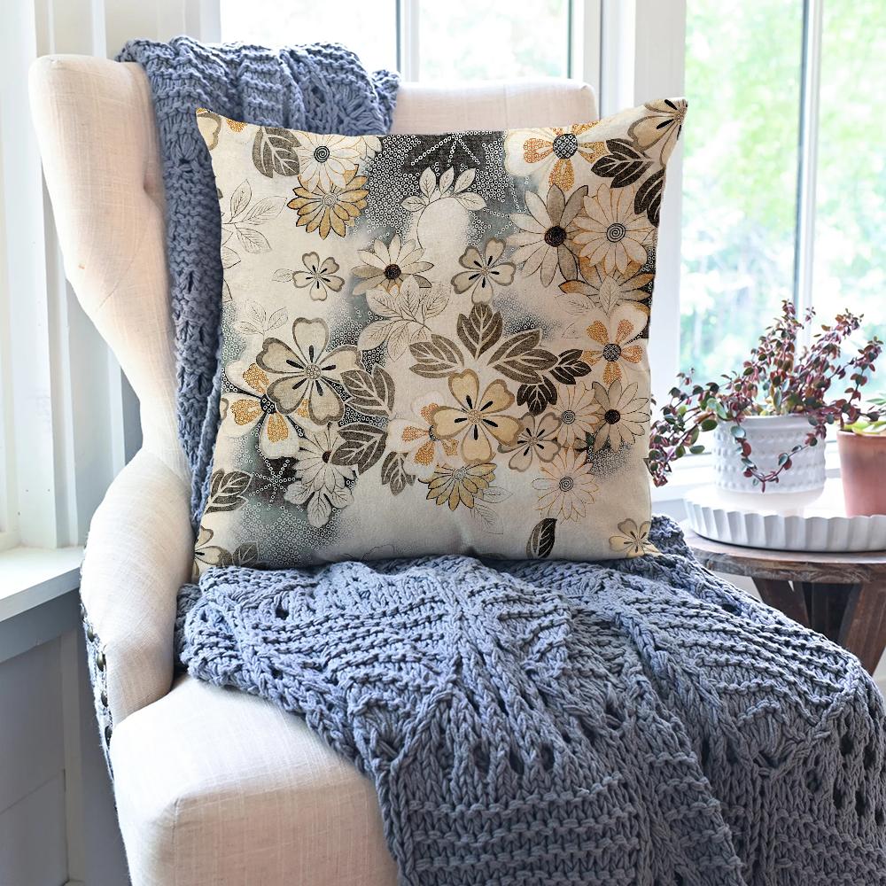 1pc Simple Art Of Patterns And Patterns Pillow Case Square Pillow Bedroom Sofa Leisure ComfortCarLivingRoomHome Decoration 40X40