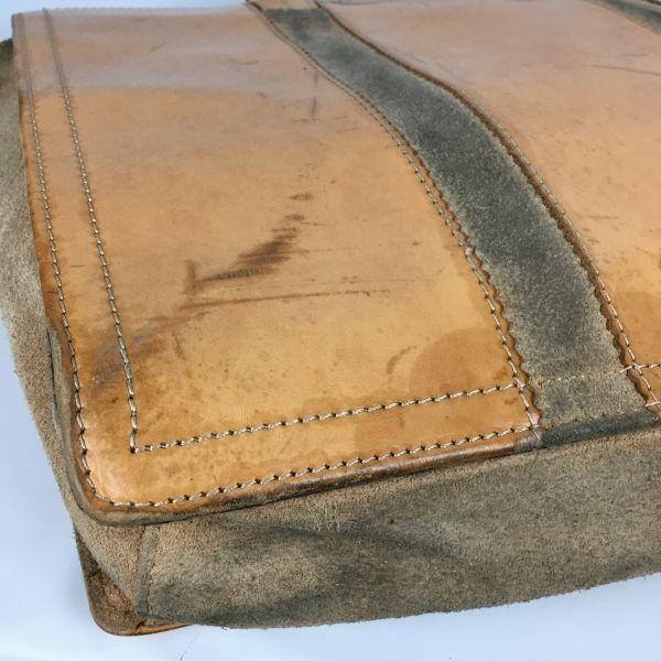 DRAWER Thick Leather Document Briefcase Business Bag Brown(USED)