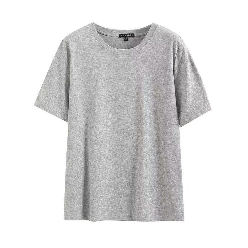 Fashion Style 2024 Women's Clothing Summer New Round Neck Basic Stripes Print Contrast Color Patchwork Short-Sleeved T-shirt 4 Colors