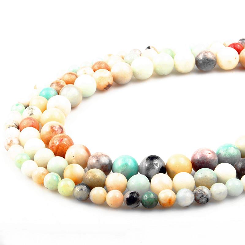 Natural Amazonite Round Beads Jewelry Accessories